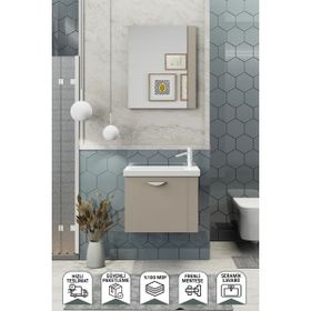 Biani Fix Maxila 60 CM Cappucino Banyo Dolabı