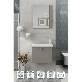 Biani Fix Maxila 60 CM Latte Banyo Dolabı