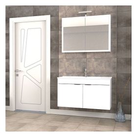 Biani Mat Beyaz Fix Loft 100 cm Banyo Dolabı