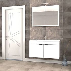 Biani Mat Beyaz Fix Loft 100 cm Banyo Dolabı