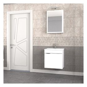 Biani Mat Beyaz Fix Loft 55 cm Banyo Dolabı