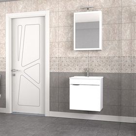 Biani Mat Beyaz Fix Loft 55 cm Banyo Dolabı