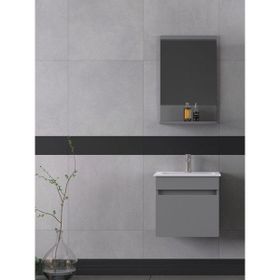 Biani Tome 50 cm Mat Gri Banyo Dolabı