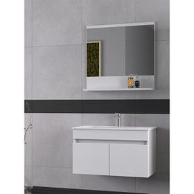 Biani Tome 80 cm Mat Beyaz Banyo Dolabı