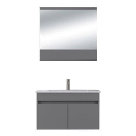 Biani Tome 80 cm Mat Gri Banyo Dolabı