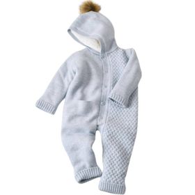 Bibaby 60600 Mavi Cepli Welsoftlu Triko Bebek Tulumu