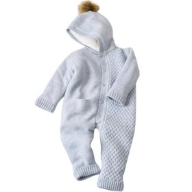 Bibaby 60600 Mavi Cepli Welsoftlu Triko Bebek Tulumu