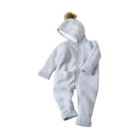 Bibaby 60600 Mavi Cepli Welsoftlu Triko Bebek Tulumu