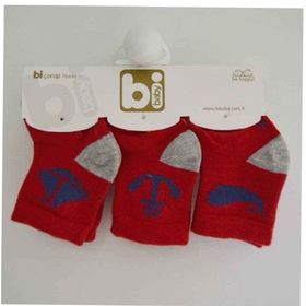Bibaby 68106 Kırmızı Marine 3'lü Bebek Çorabı