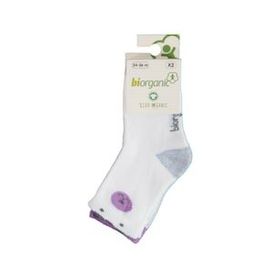 Bibaby 68378 Biorganic Cute Bear 2'li Lila Çorap