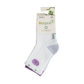 Bibaby 68378 Biorganic Cute Bear 2'li Lila Çorap