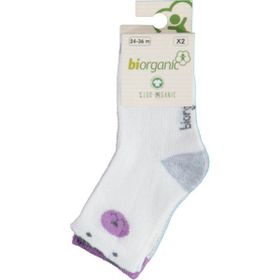 Bibaby 68378 Biorganic Cute Bear 2'li Lila Çorap