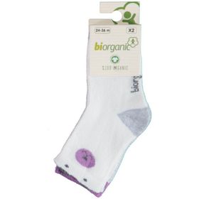 Bibaby 68378 Biorganic Cute Bear 2'li Lila Çorap