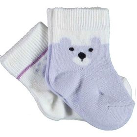 Bibaby 68413 Biorganic Happy Bear Lila 2'li Çorap