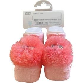Bibaby Koyu Pembe Ponpon Bebek Çorabı