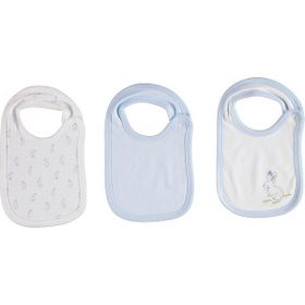 Bibaby Organik Rabbıt Boy 3'lü Önlük Ekru Mavi Zıbın