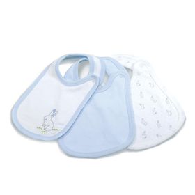 Bibaby Organik Rabbıt Boy 3'lü Önlük Ekru Mavi Zıbın