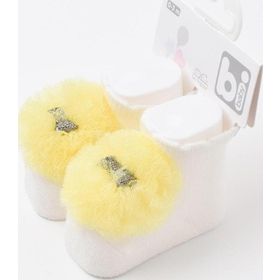 Bibaby Sarı Ponpon Bebek Çorabı