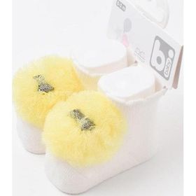 Bibaby Sarı Ponpon Bebek Çorabı