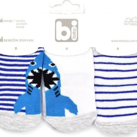 Bibaby Shark 3'lü Bebek Çorabı