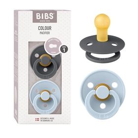 Bibs Colour İkili Kauçuk Iron Baby Blue 0-6 Ay Emzik
