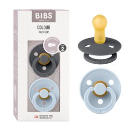 Bibs Colour İkili Kauçuk Iron Baby Blue 6-18 Ay Emzik