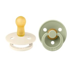 Bibs Colour İkili Kauçuk Ivory Sage Size 2 - 6 - 18 Ay Beyaz Yeşil Emzik
