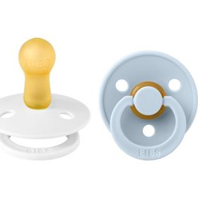 Bibs Colour İkili Kauçuk White Baby Blue 6-18 Ay Emzik