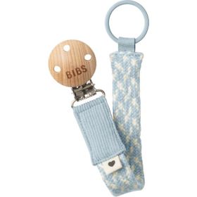 Bibs Paci Braid Baby Blue Ivory Emzik Askısı