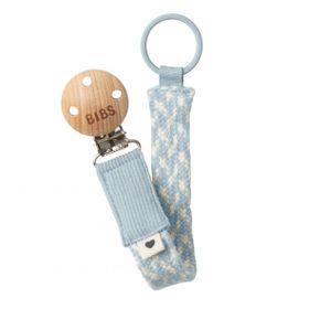 Bibs Paci Braid Baby Blue Ivory Emzik Askısı