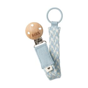 Bibs Paci Braid Baby Blue Ivory Emzik Askısı