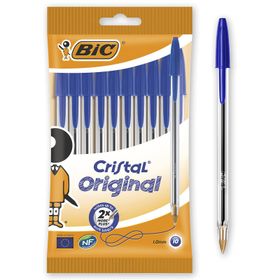 Bic 10'lu Poşet Mavi Cristal Medium Tükenmez Kalem