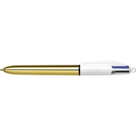 Bic 4 Colours Shine Altın Gövde Tükenmez Kalem