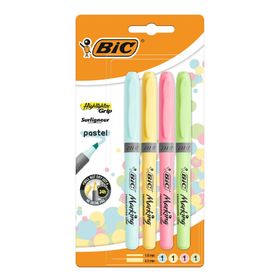 Bic 4'lü Blister Marking Highlighter Grip Pastel Markör Kalem