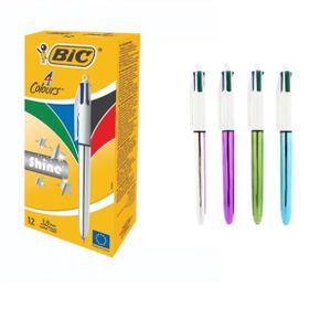 Bic 919380 4 Colours Shıne Gümüş Gövde Tükenmez Kalem