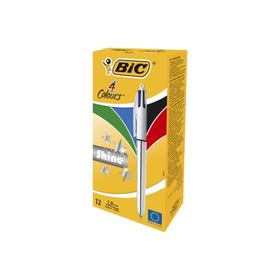 Bic 919380 Shine 4 Colours Gümüş Gövde 12 Adet Tükenmez Kalem