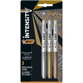 Bic 944033 Markör Permanent Intensity Altın Gümüş Bronz 3'lü Kalem Blister