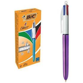 Bic 951351 Shine 4 Colours Mor Gövde 12 Adet Tükenmez Kalem