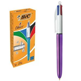 Bic 951351 Shine 4 Colours Mor Gövde 12 Adet Tükenmez Kalem