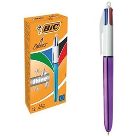 Bic 951351 Shine 4 Colours Mor Gövde 12 Adet Tükenmez Kalem