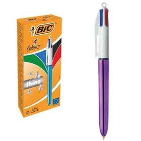 Bic 951351 Shine 4 Colours Mor Gövde 12 Adet Tükenmez Kalem