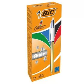 Bic 964774 Shine 4 Colours Altın Gövde 12 Adet Tükenmez Kalem