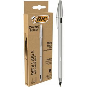 Bic 998485-990126 Cristal Renew Metal Gövdeli 2 Yedekli Siyah Tükenmez Kalem