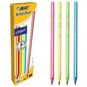 Bic Çizgili Kurşun Kalem 4LÜ