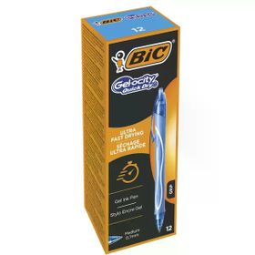 Bic Gelocity 0.7 mm 12 Adet Turkuaz Hızlı Kuruyan Basmalı Jel Kalem