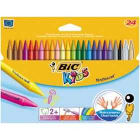 Bic Kids Plastidecor Silinebilir Mum 24 Renk Pastel Boya