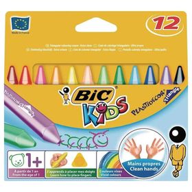 Bic Kids Plastidecor Triangle Elleri Kirletmeyen Üçgen 12 Renk Mum Pastel Boya