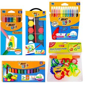 Bic Kids Tropicolors 24 Adet Kuru Boya Kalemi + 24 Adet Kid Couleur Keçeli Boya Kalemi