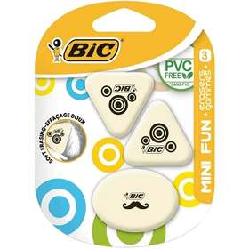 Bic Mini Fun 3'lü Sentetik Kauçuk Silgi