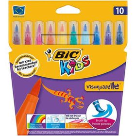 Bic Visa Fırça Uçlu Keçeli 10'lu Boya Kalemi